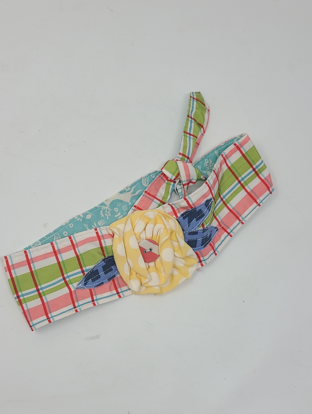 Matilda Jane Headband AC16184 Plaid Yellow Flower